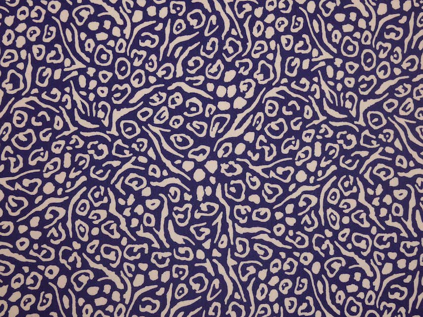 Printed Viscose Jersey Fabric - Navy Animal Print