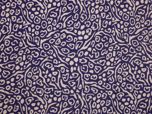 Printed Viscose Jersey Fabric - Navy Animal Print