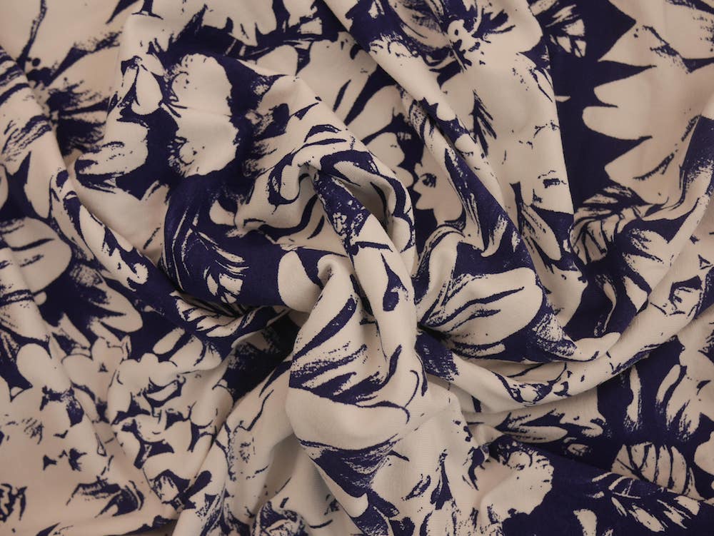 Printed Viscose Jersey Fabric - Flowers