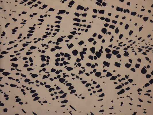 Printed Viscose jersey Fabric - Navy leopard Print