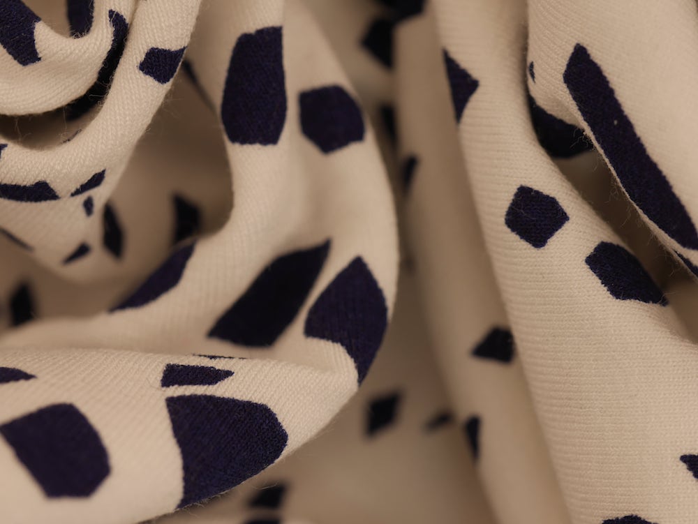 Printed Viscose jersey Fabric - Navy leopard Print