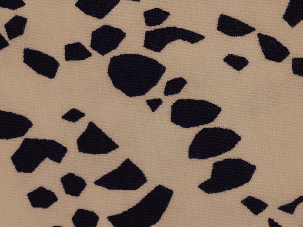 Printed Viscose jersey Fabric - Navy leopard Print