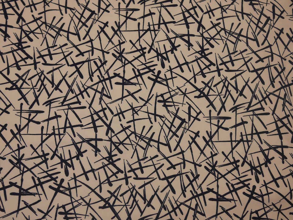 Printed Viscose Jersey Fabric - Navy Marker print