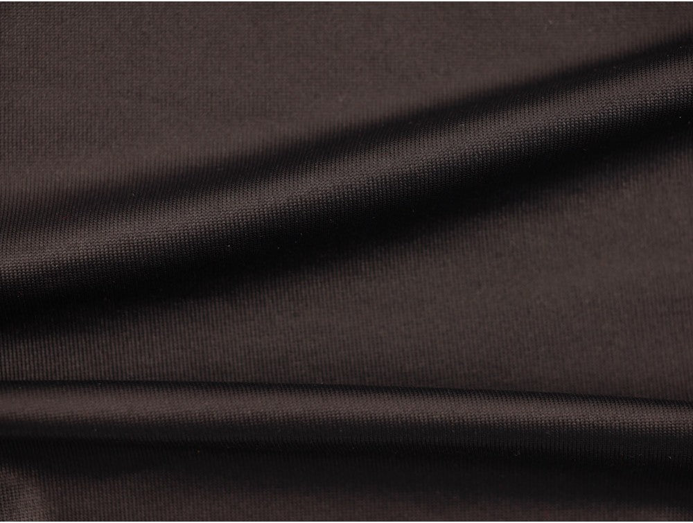 Single Jersey Cire Wet Look Fabric - Black
