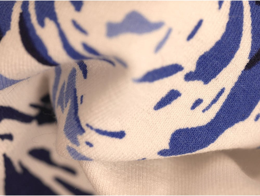 Printed Viscose Jersey Fabric - Blue Rose
