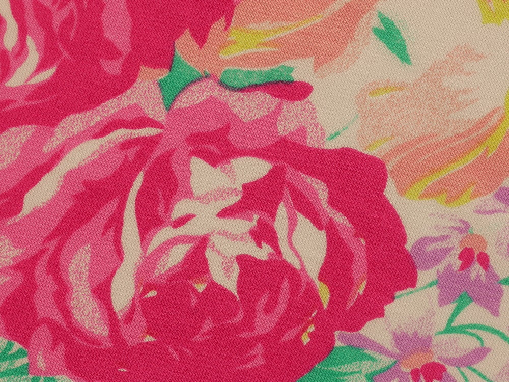 Printed Viscose Jersey Fabric - Pink Bouquet