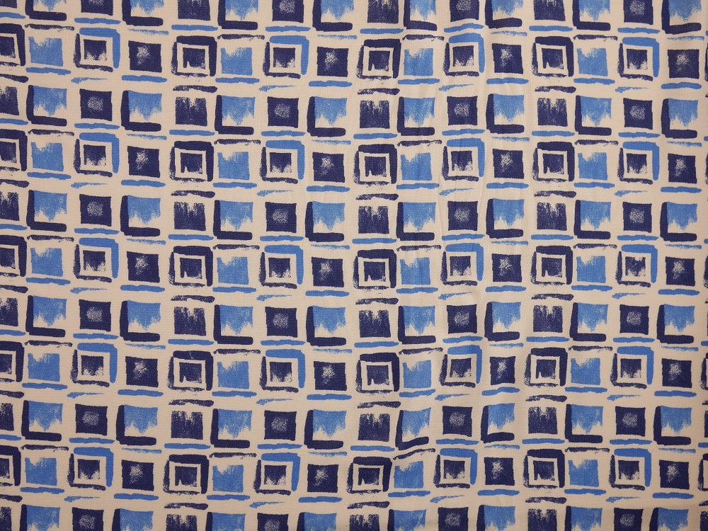 Printed Viscose Jersey Fabric - Rain Blocks