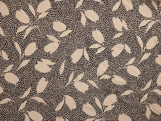 Printed Viscose Jersey Fabric - White Leaves
