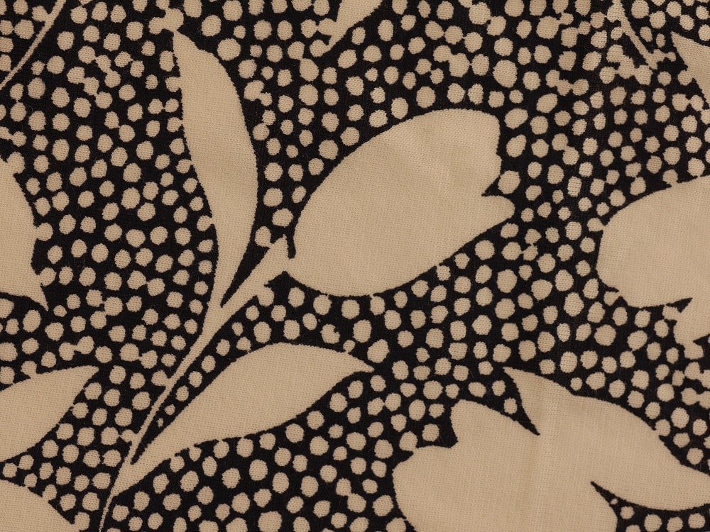 Printed Viscose Jersey Fabric - White Leaves