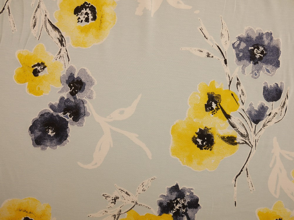 Printed Viscose Jersey Fabric - Posey Rosey