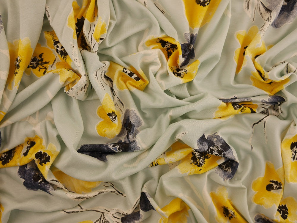 Printed Viscose Jersey Fabric - Posey Rosey