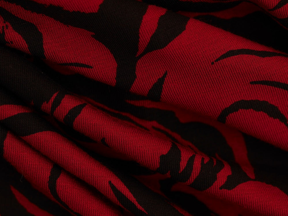 Printed Viscose Jersey Fabric - Red Flowers