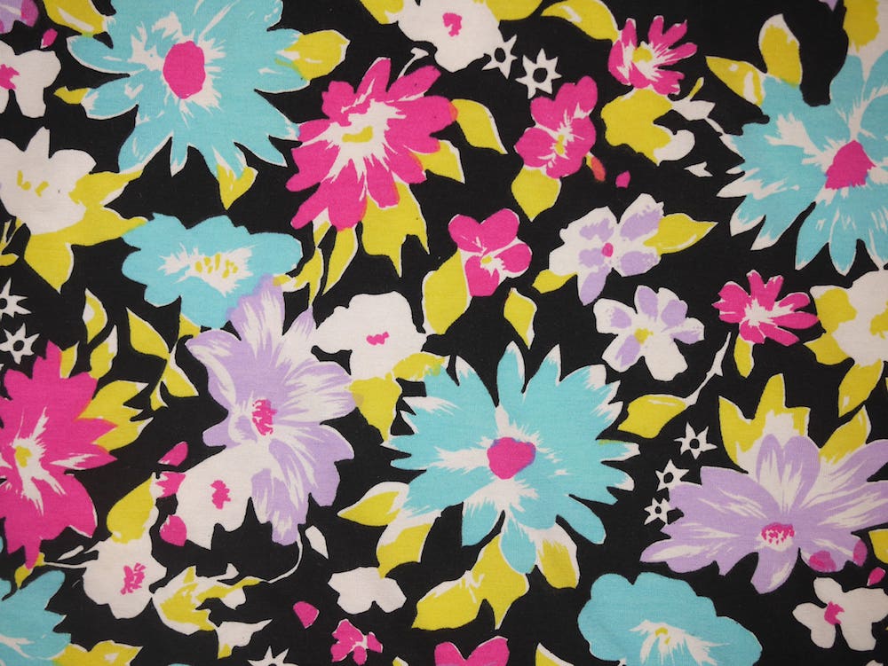Printed Viscose Jersey Fabric - Flower Valley