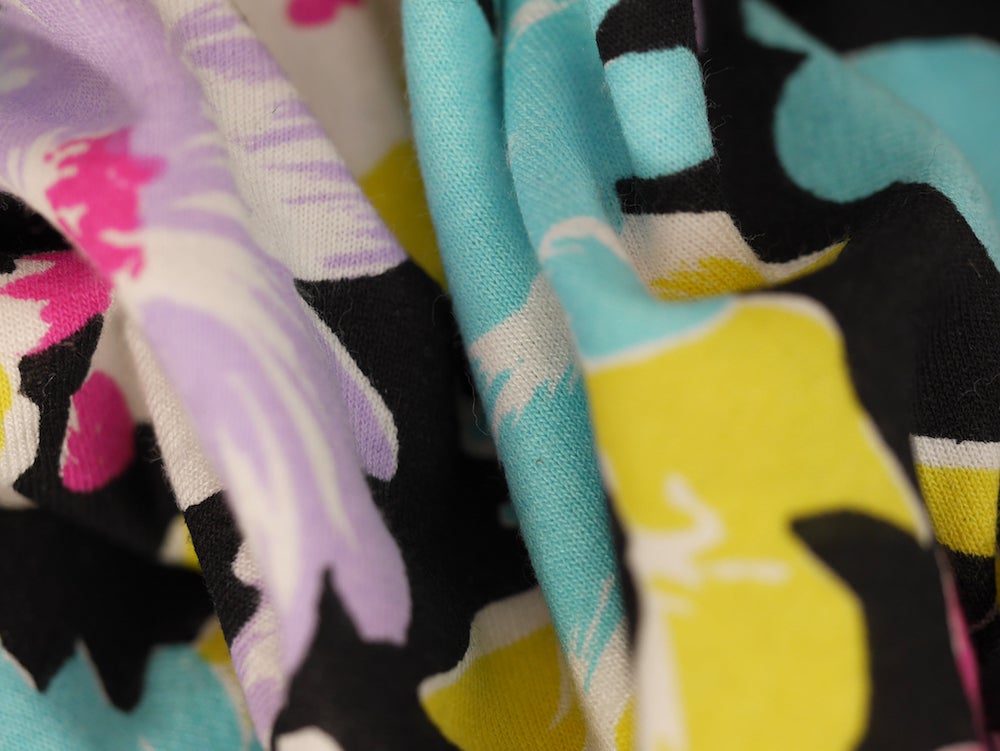 Printed Viscose Jersey Fabric - Flower Valley