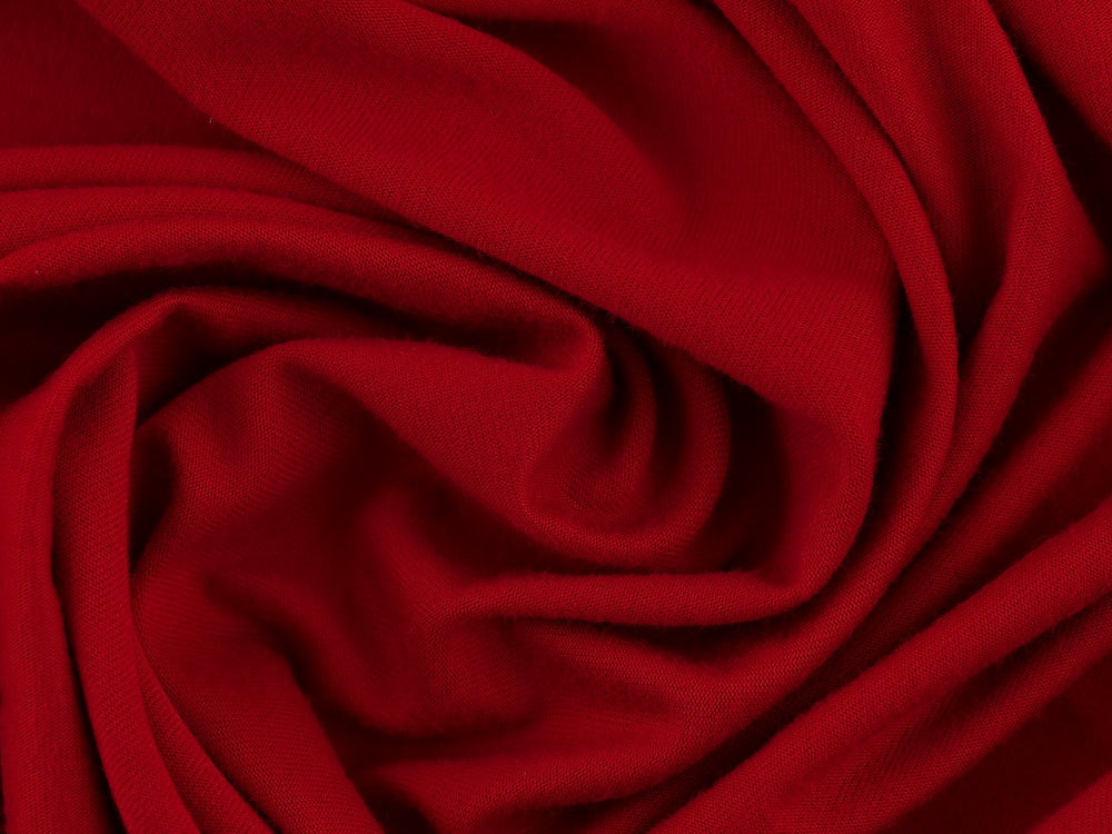 Single Organic Cotton Jersey Fabric - Scarlet