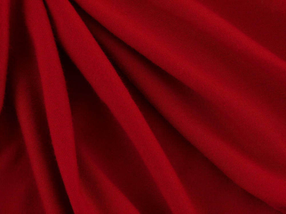 Single Organic Cotton Jersey Fabric - Scarlet