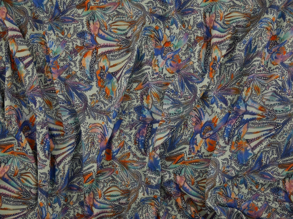 Single Jersey Printed Fabric - Abstract Foxglove