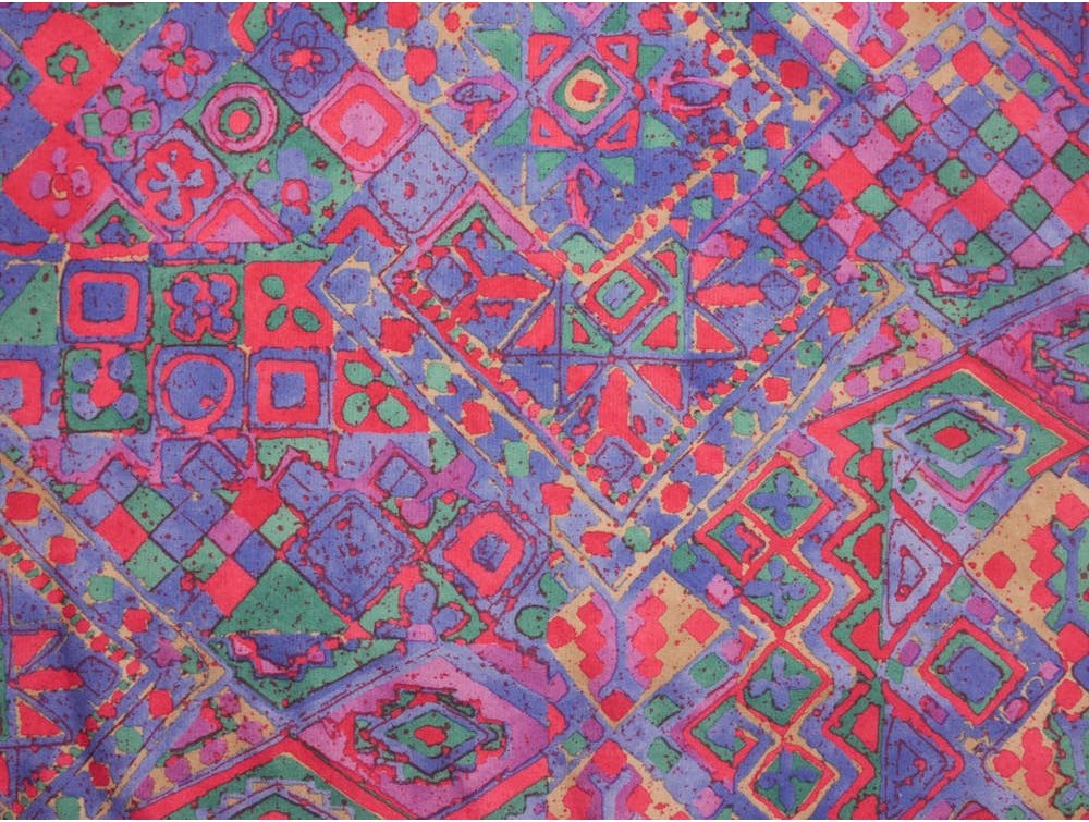 Single Jersey Printed Fabric - Purple Geometric