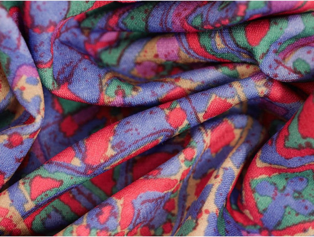 Single Jersey Printed Fabric - Purple Geometric