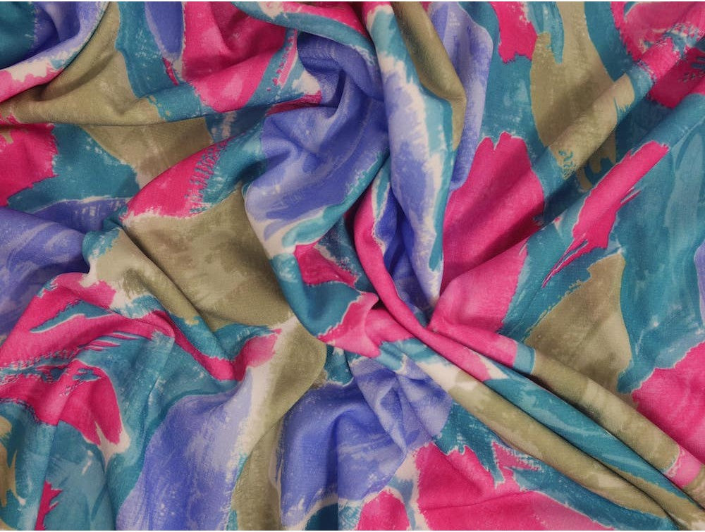 Single Jersey Printed Fabric - Abstract Petals