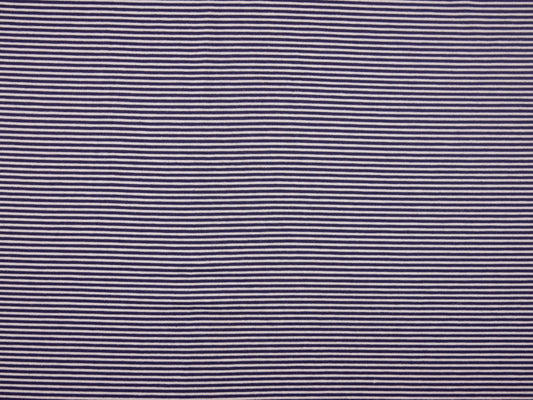 Single Jersey Fine Stripe Fabric - Navy/White