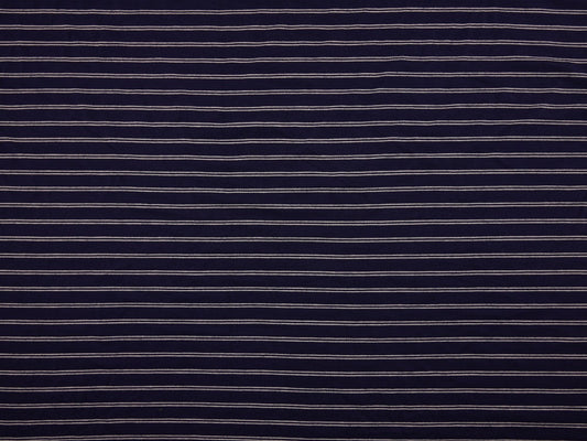 Single Jersey Stripe Fabric - Navy/White