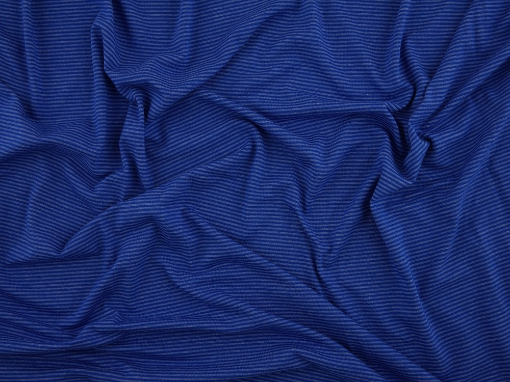 Single Jersey Stripe Fabric - Blue