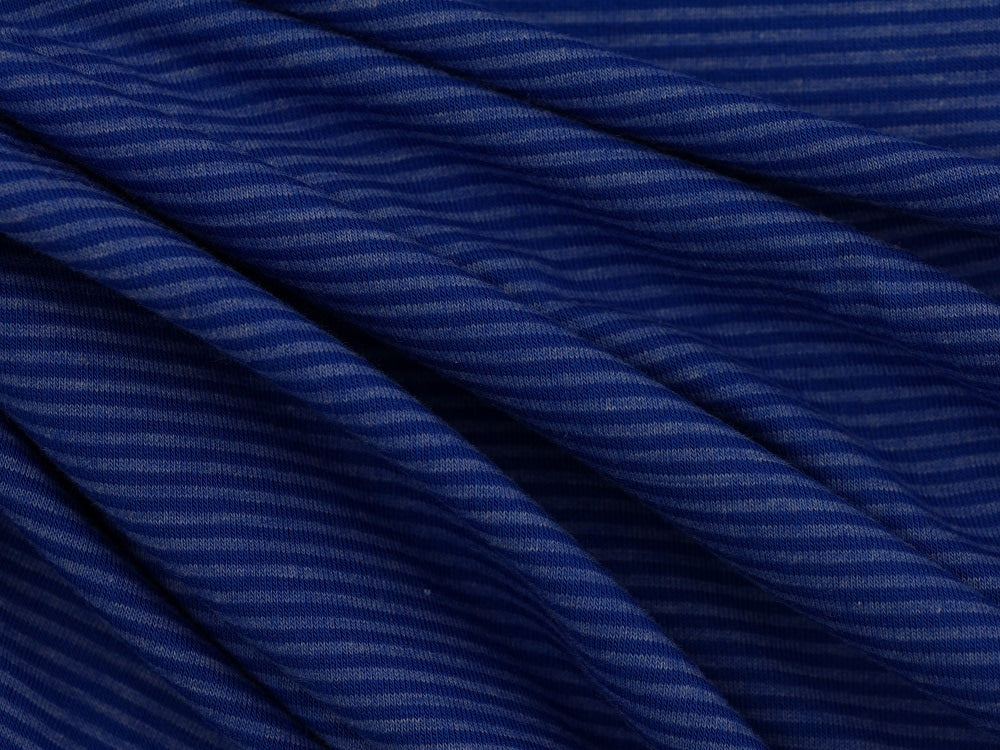 Single Jersey Stripe Fabric - Blue