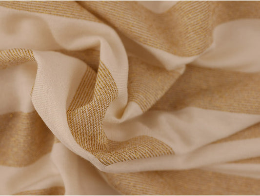 Single Jersey Stripe Fabric - Gold/Cream