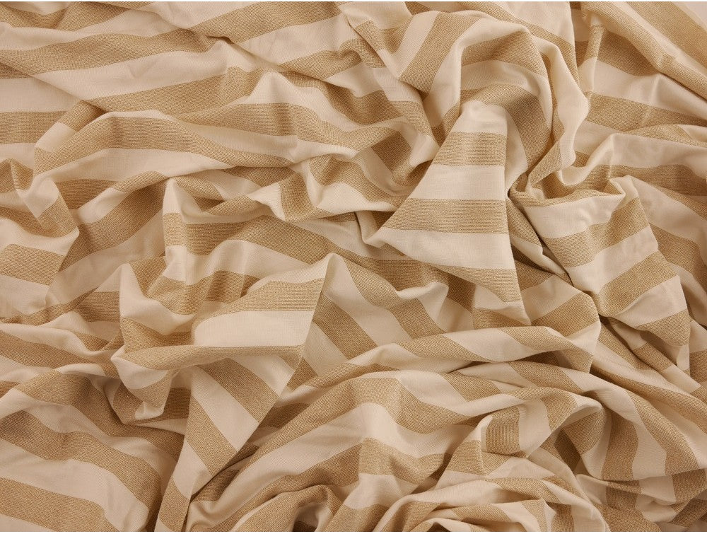 Single Jersey Stripe Fabric - Gold/Cream