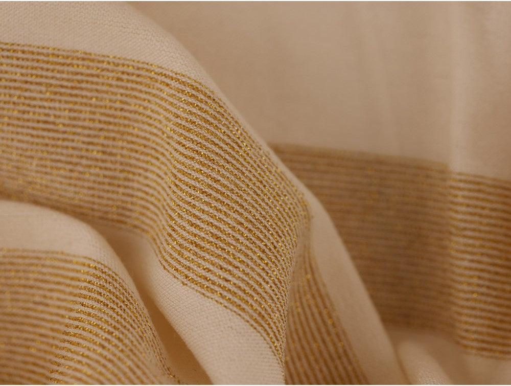 Single Jersey Stripe Fabric - Gold/Cream