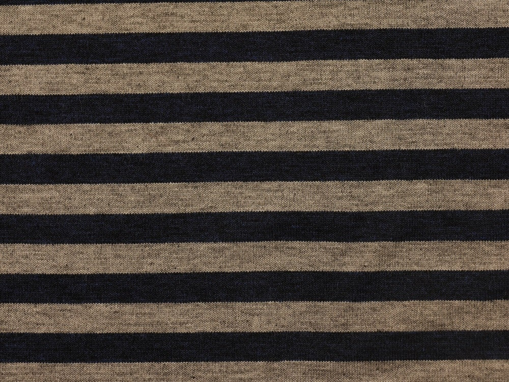 Single jersey Stripe Fabric - Navy/Grey