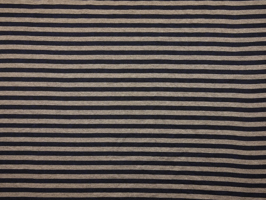 Single jersey Stripe Fabric - Navy/Grey