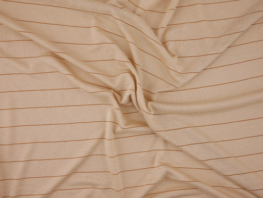 Single Jersey Stripe fabric - Beige/Gold