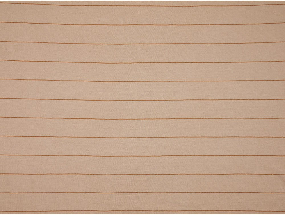Single Jersey Stripe fabric - Beige/Gold