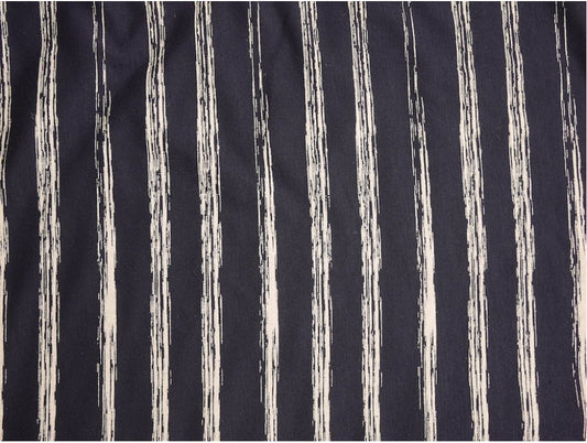 Single Jersey Printed Fabric - Navy Stripe