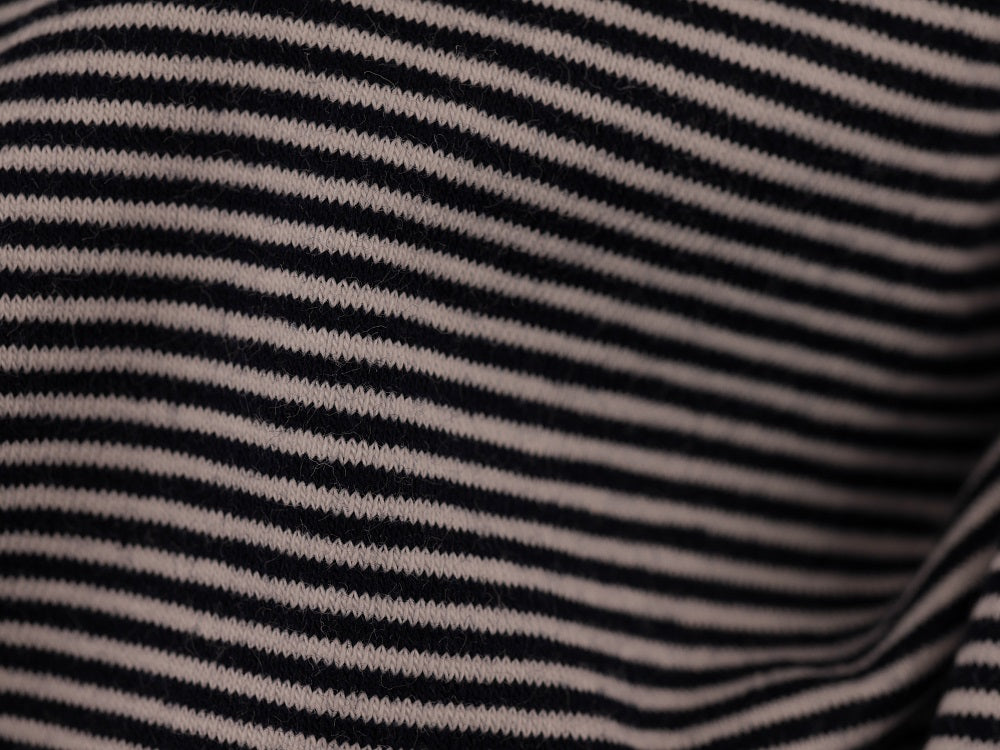 Single Organic Cotton Jersey Fine Stripe Fabric - Black/White