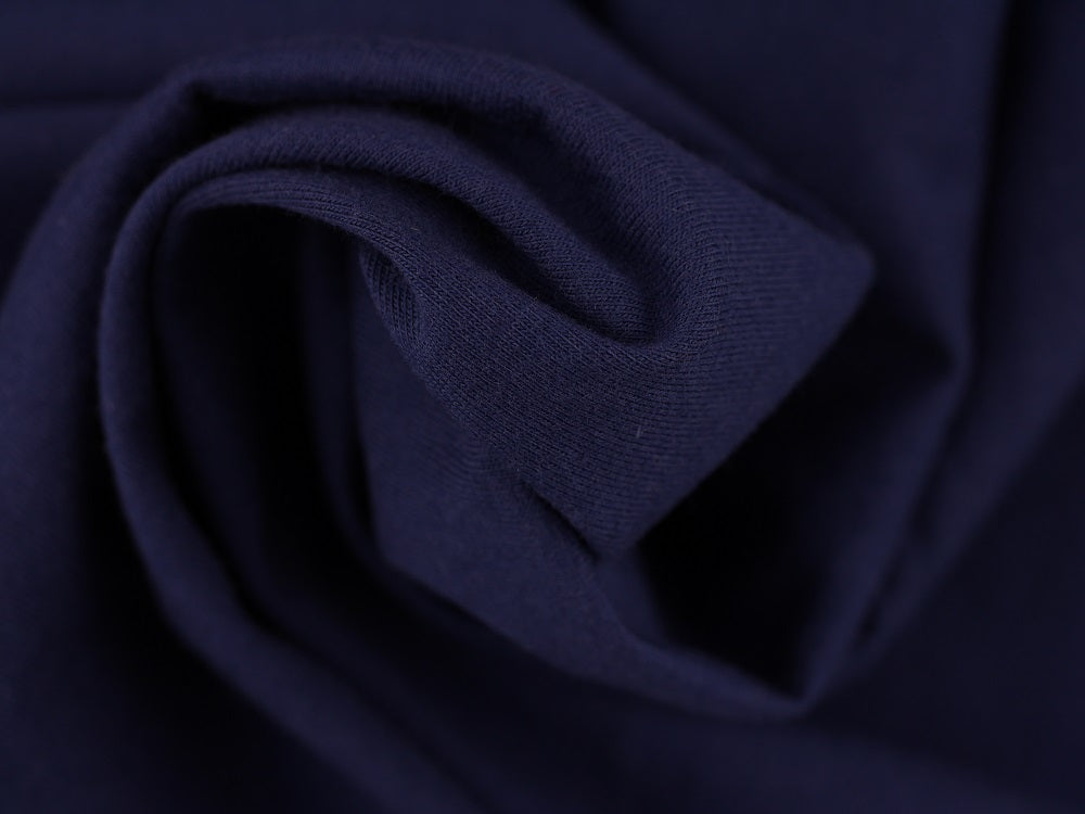 Single Organic Cotton Jersey Fabric - Navy