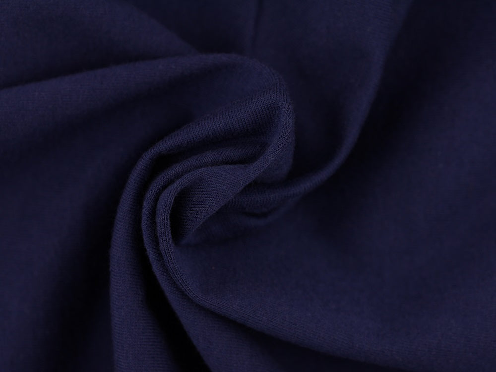 Single Organic Cotton Jersey Fabric - Navy