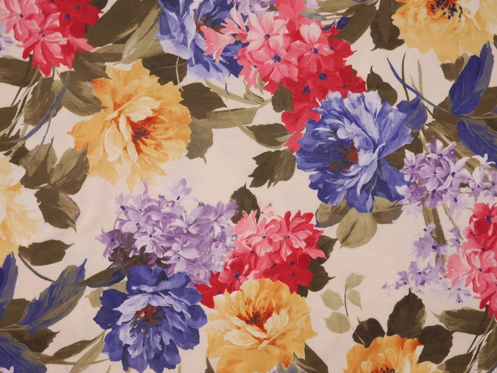 Single Jersey Fabric - Flower Print