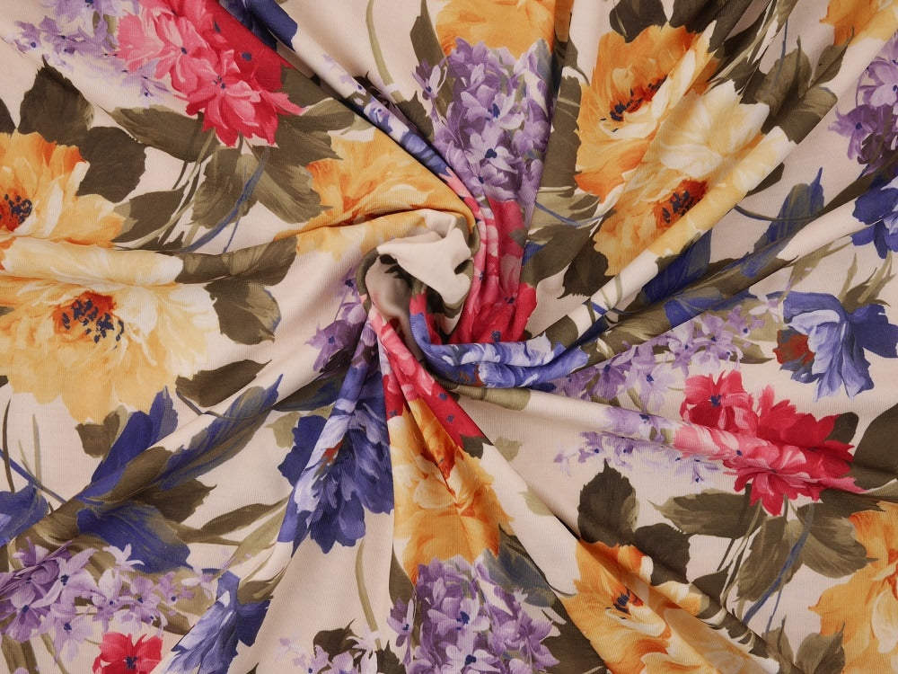 Single Jersey Fabric - Flower Print