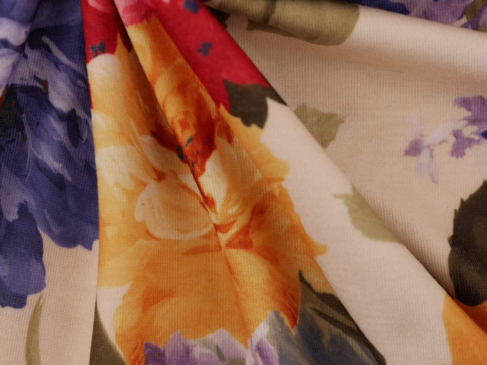 Single Jersey Fabric - Flower Print