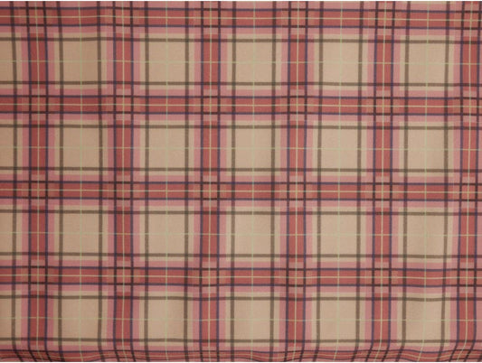 Single Jersey Fabric - Pink Tartan Print