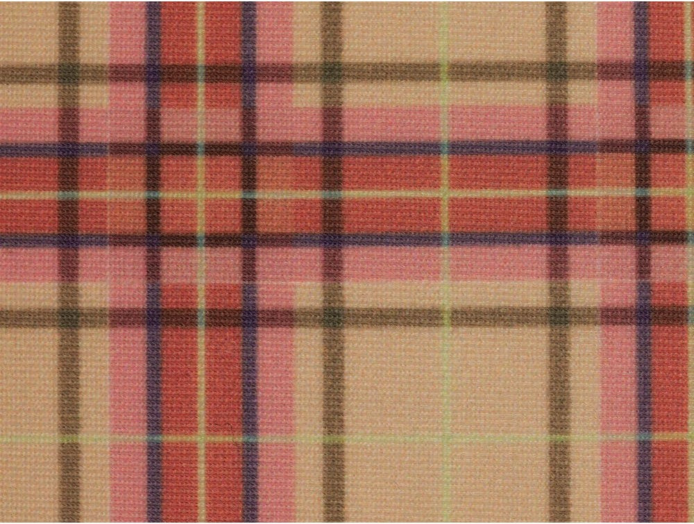 Single Jersey Fabric - Pink Tartan Print