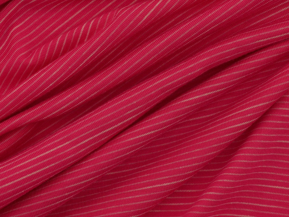 Single Jersey Faint Stripe Fabric - Pink