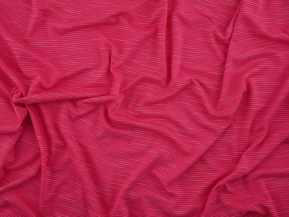 Single Jersey Faint Stripe Fabric - Pink