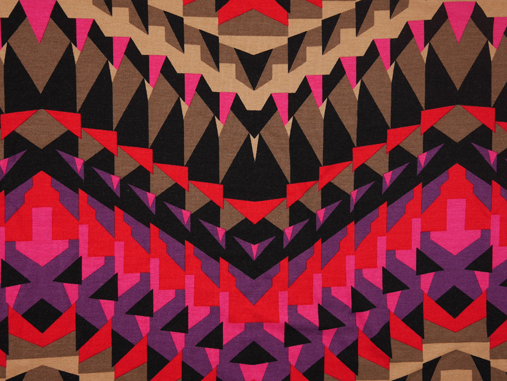 Printed Viscose Jersey Fabric - Abstract Geometric