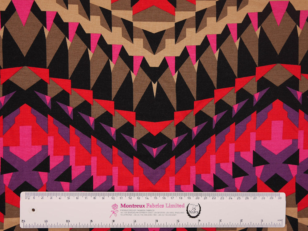 Printed Viscose Jersey Fabric - Abstract Geometric