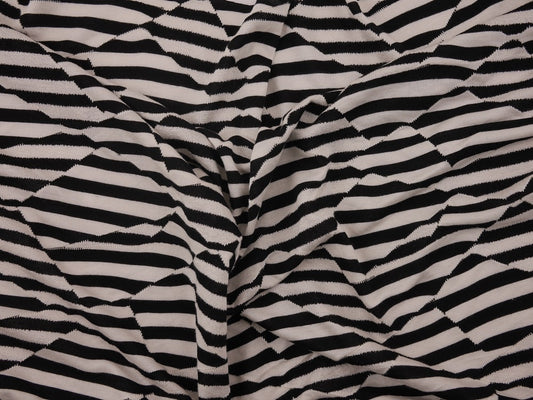 Single Organic Cotton Jersey Fabric - Patchwork Stripe