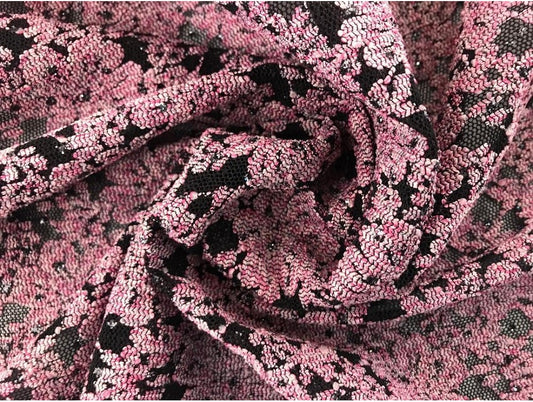 Lace Fabric - Evening Pink Floral